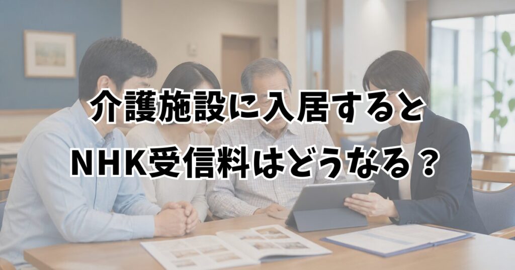 介護施設に入居するとNHK受信料はどうなる？