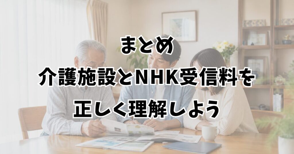 まとめ：介護施設とNHK受信料を正しく理解しよう
