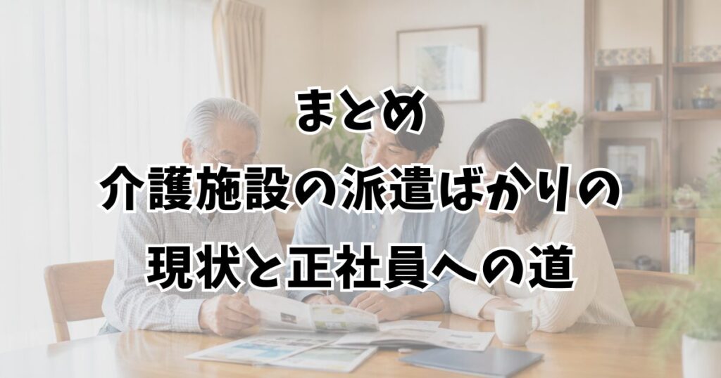 まとめ：介護施設の派遣ばかりの現状と正社員への道